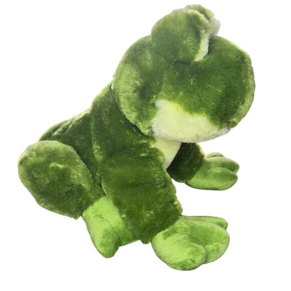 Toys R Us GREEN FROG Plush 2015 Stuffed Animal 14” Geoffrey Rare Big Eyes Soft - Picture 2 of 7